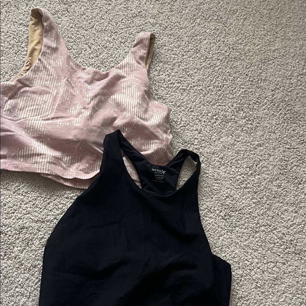 Old Navy Pink and Black Girls Sports Bras (2 Pack)